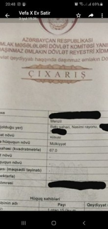 Satılır Həyət evi, Nəsimi.r, 20 Yanvar.m-15