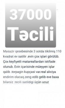 Satılır Həyət evi, Abşeron.r, Masazır-2