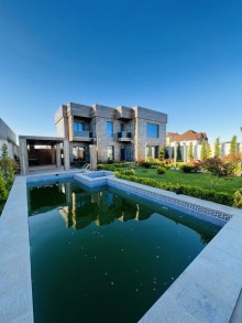 Mərdəkanda 7 sotda travetinlə üzlənmiş villa, -2
