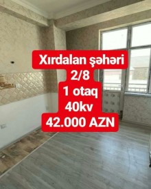 Xirdalanda yeni binada 1 otaqli menzil, -2