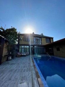 Suvelan Araz markete yaxin esyali ve hovuzlu bag evi satilir, -2