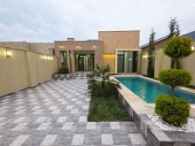 Mərdəkan, 4 otaqlı həyət evi 3.5 sot — Kupçalı, hovuzlu, tam hazır, -1