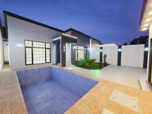 Mərdəkan, 4 otaqlı 1 mərtəbəli modern villa — Kupçalı, hovuzlu, tam hazır, -2