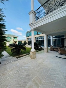 Dübəndi, dəniz mənzərəli villa, 3 mərtəbə + mansard — 9 otaq, qismən əşyalı, -3