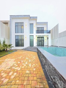 Şüvəlanda 3 sotda hovuzlu 2 mərtəbəli villa satılır, -1